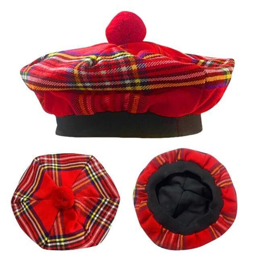 5558 Scottish Hat Tam o' Shanter Tammy Jimmy Flat Bonnet in Various Tartans